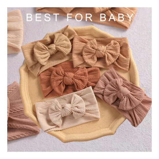 2022 Single Top Knot Baby Headband Girl Newborn Toddler Bow Turban Head Band NEW image {2}