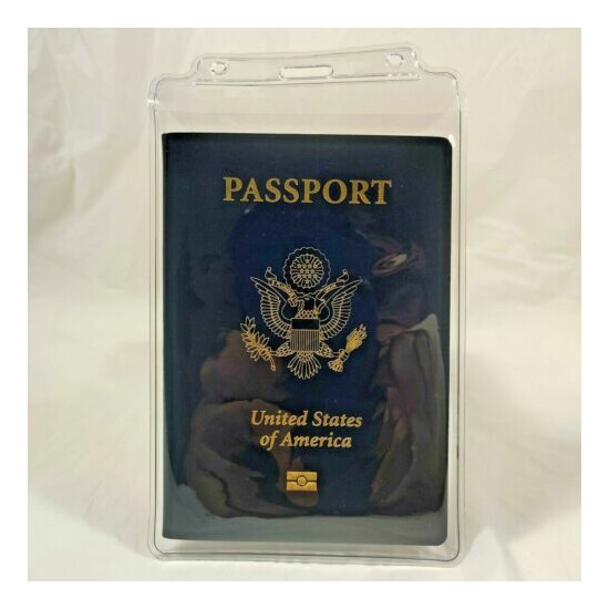 3 1/2" X 5 1/4" Vertical VIP PASS PASSPORT ID Event Badge Holder 4X6 Outside LOT image {8}