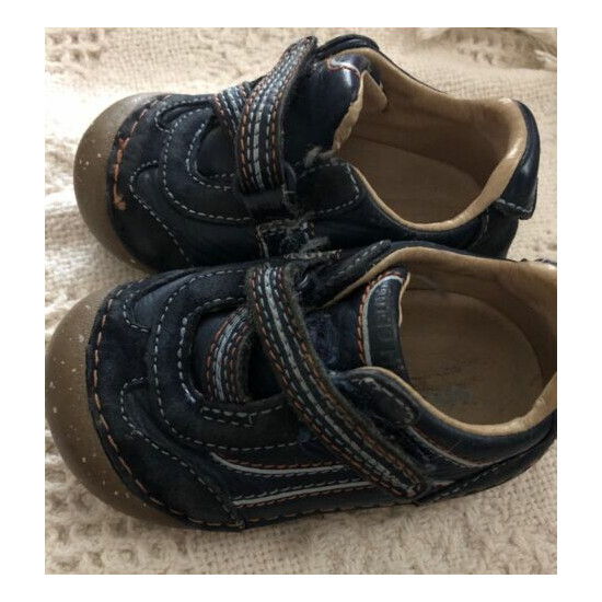 Stride Rite Leather Navy And Brown Casual Toddler SRT 3.5M image {2}