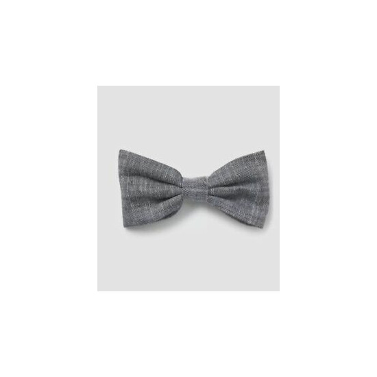 Gap Baby Boy / Toddler Chambray Bow Tie Clip Cotton Gray One Size NWT image {1}