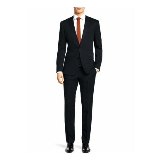 Nicoletti Mens Two Button Stretch Slim Fit Suit Ticket Pocket Jacket With Pant image {1}