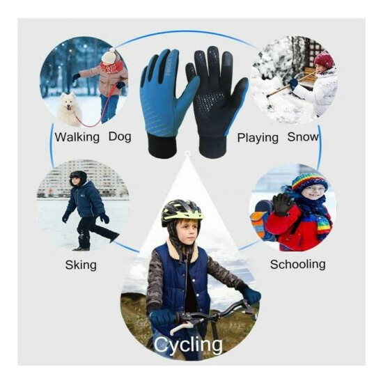 Kids Winter Gloves Boys Girls Touchscreen Cycling Sports Bike for Age 3-15 Years image {5}