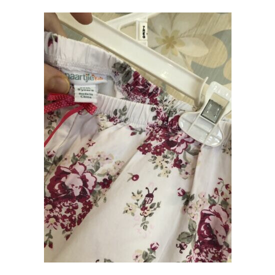Naartjie Capri Pants Girls Size 9 White/ Pink / Floral image {4}