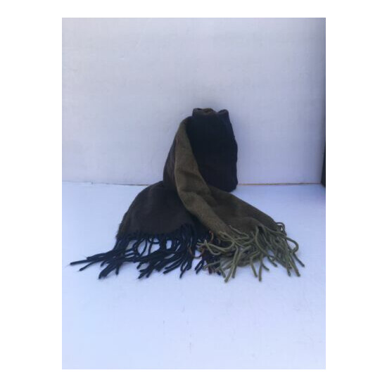 Vintage Olive Green Navy Blue Plaid Givenchy Made In Italy Earthtone Scarf image {1}