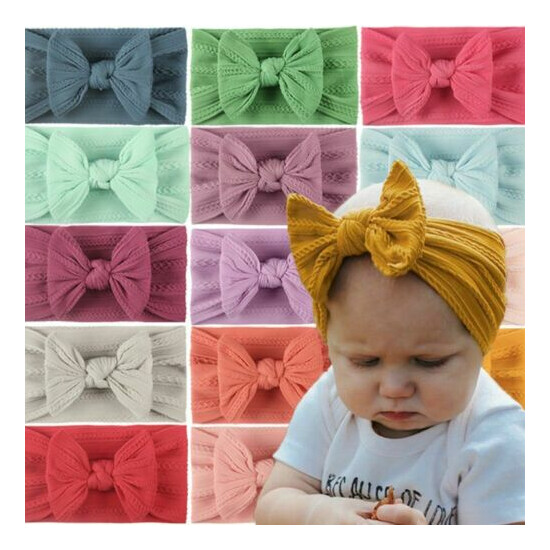 Children Nylon Ribbed Headbands Knit Headband Baby Headband Elastic Head wraps image {1}