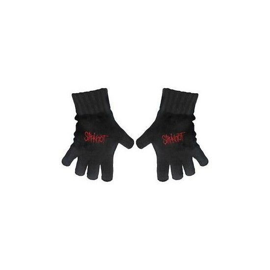 Slipknot Logo Knit Gloves Black image {1}