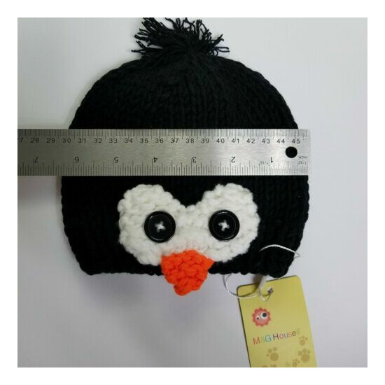 Penquin Baby Hat Knit Black  image {4}