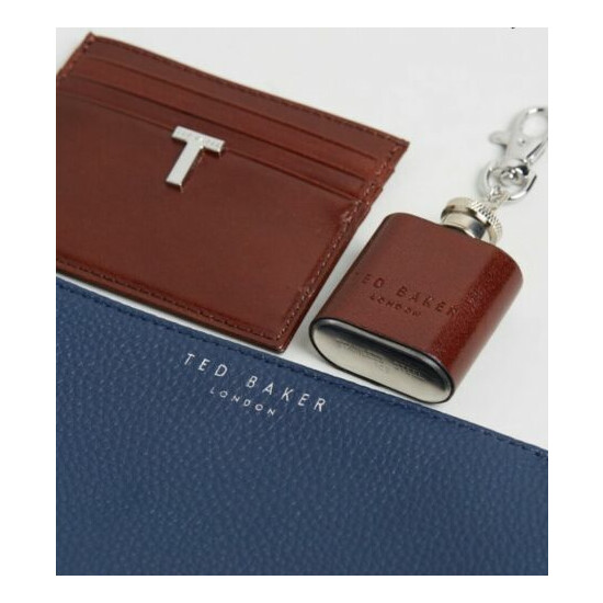 Ted Baker Hipp Set coin tray card holder & flask key ring NWT image {1}