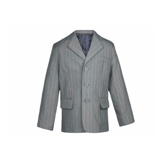  Baby Boy Teen Formal Party Tuxedo Suit Pinstripe Khaki or Gray Jacket Blazer image {3}