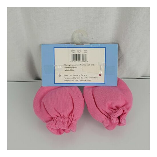 Carters Baby Tykes Pink Bunny Rabbit Anti Scratch Mitts Mittens Rattle Toy NEW image {2}