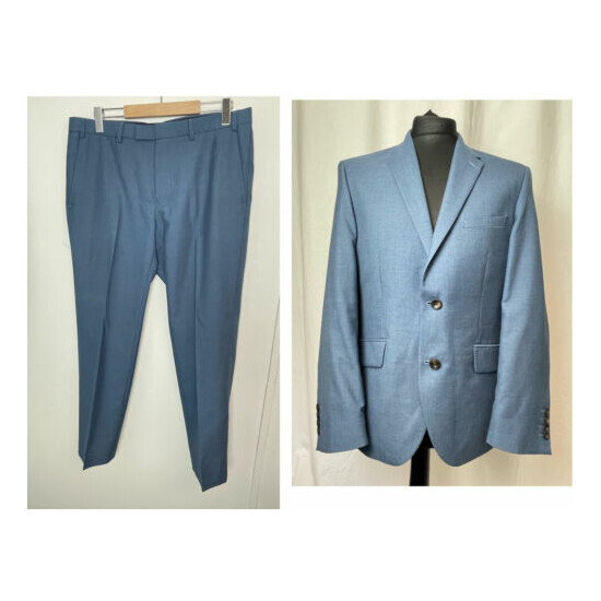 Occasion Suit Tailored Fit Marks&Spenser Men's Blue Jacket 40" Trousers 36" 690 image {1}