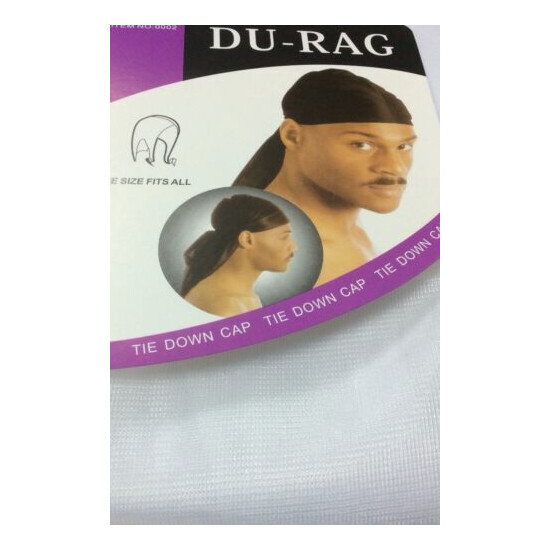 Mens Durag Du-rag Bandana sports Du-Rag scarf head wrap tie down band biker cap image {3}