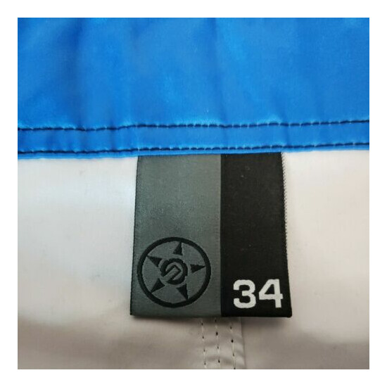 Men's Size 34 Unit brand Rider Boardshorts black gray blue graphic GUC image {4}