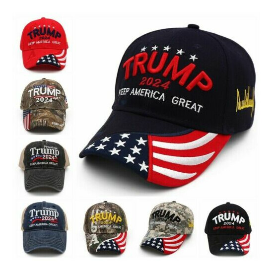 Donald Trump 2024 Hat KAG USA Flag Camo Keep America Great Mesh Cap  image {3}