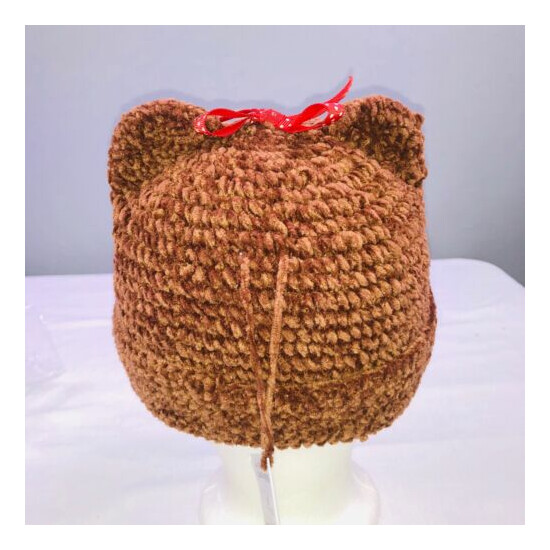 DayLee Design Bear Monkey Baby Hat 1-2 Years Brown Hand Crocheted New San Diego image {5}