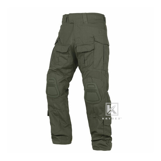 KRYDEX Tactical G3 Combat Trousers Army Pants w/ Knee Pads Ranger Green 30 - 40W image {4}