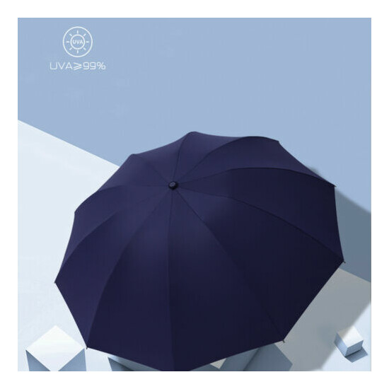 Black Auto Open & Close Windproof Travel Umbrella Compact Folding Mens Women AU image {8}