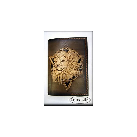 Men's Handmade Leather Passport cover (Cobl52) Unisex image {1}