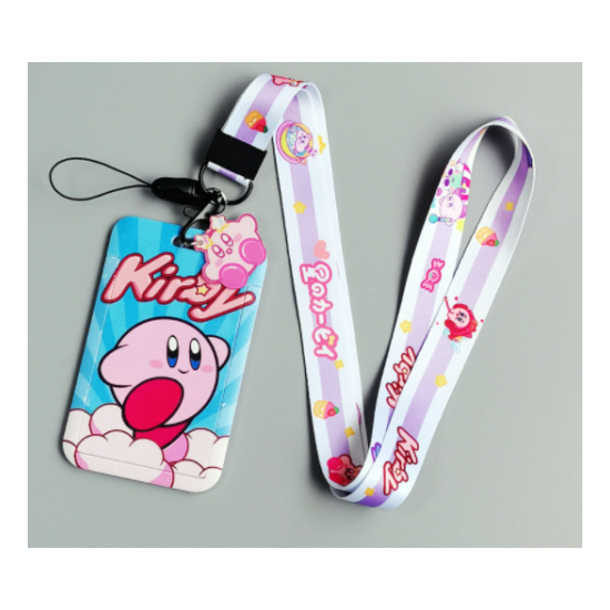 lot Kirby Anime mix key chain Lanyard acrylic ID Badge Holder Key Neck Strap Thumb {2}