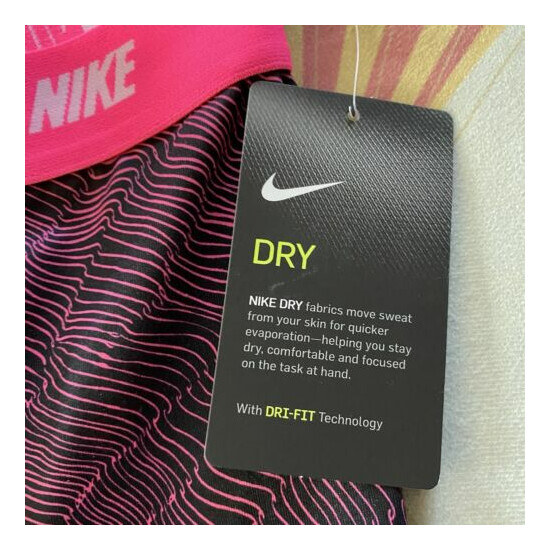 Nike Girls Black and Pink Print Leggings 4 Years New image {4}