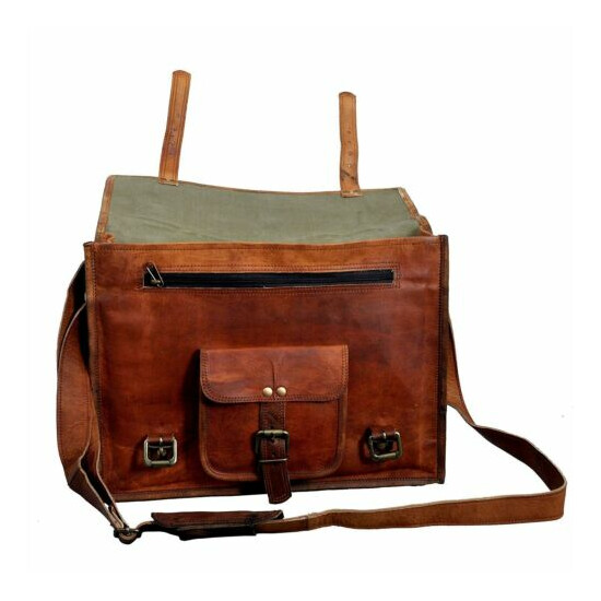 New Men's Real Leather Vintage Laptop Messenger Handmade Briefcase Bag Satchel image {4}