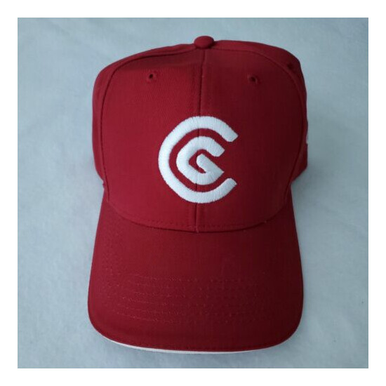 Cleveland Golf Sports Hat Cap Red Cotton Sports Athletic Logo Adjustable Strap  image {1}