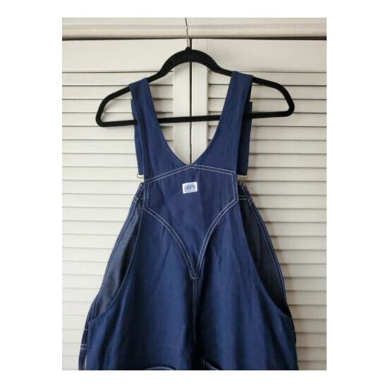 NWOT Mens Liberty Blue Denim Jeans Carpenter Bib Overalls Size 34 x 32 image {4}