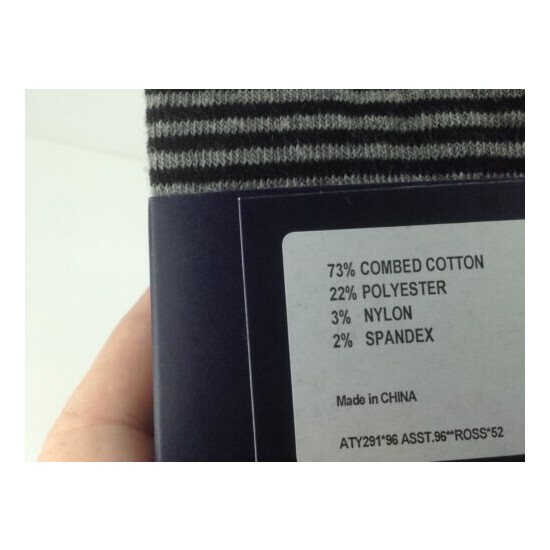Men's TOMMY HILFIGER Gray Black STARFISH 73% COTTON Dress Socks. 4 Pack.$36 MSRP image {4}