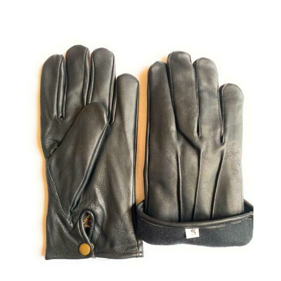 Men Winter Genuine Sheep Leather Dress Driving Glove with warm lining of Fleece image {2}