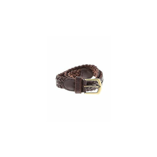 The Childrens Place Baby Boys Girls Brown Woven Braided Leather Belt 6-18 months image {1}