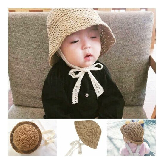 Summer Baby Unisex Hat Cap Children Breathable Sun Protection Hat Straw Hat Kid image {2}