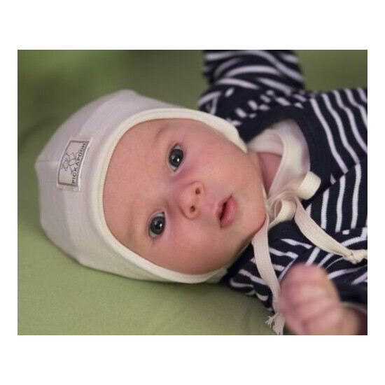 PICKAPOOH Hat MERINO wool SILK Baby Girl Boy Newborn Bonnet Cap Natural Organic image {3}