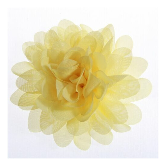 120PCS 3.9" 9.8CM Big Chiffon Flowers For Girls Headbands Fabric Puff Flower image {4}