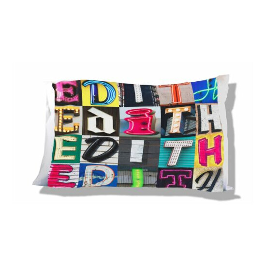 Personalized Pillowcase featuring EDITH in photo of sign letters image {1}