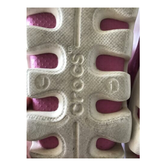 Crocs Girls Sz J1 Pink Clog Sandal TS0 image {7}
