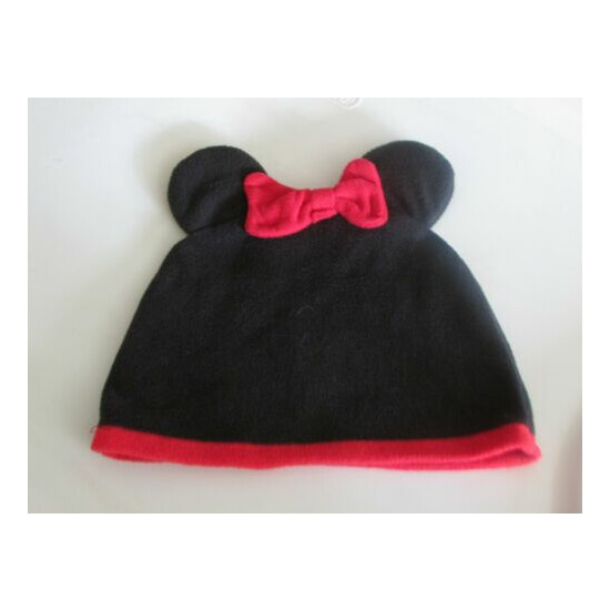 MINNIE MOUSE beanie knit red bow w/'ears' black (clo bx2 - hats) image {1}