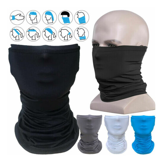 Face Mask Shield Neck Gaiter Balaclava Neckerchief Bandana Headband Breathable image {1}