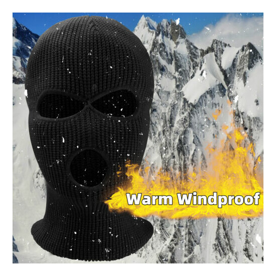 1/2Pack Full Face Mask 3 Hole Cap Winter Thermal Balaclava Beanie Hat Outdoor US image {4}