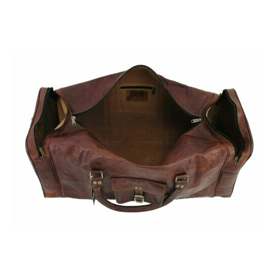 Handmade Top Bag Duffle Luggage Weekend Overnight Travel Bag GVB Men's Leather  image {3}