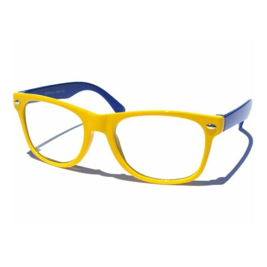 SMALL CHILD SIZE KIDS Clear Lens Glasses Classic Horn Rim Design Color Frame New image {8}