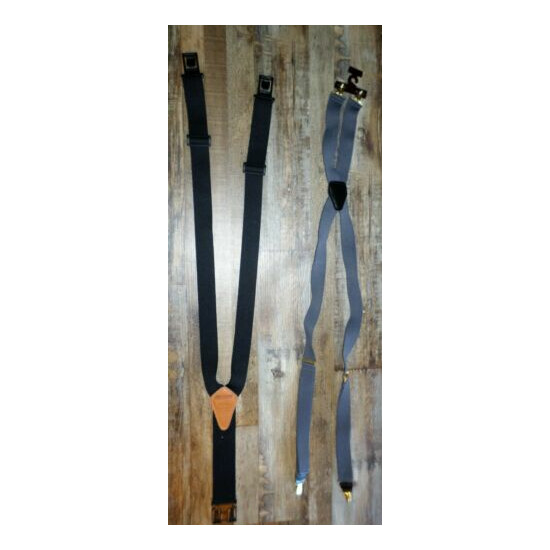 Lot Men's Suspenders Dickies Perry Black Pelican USA Gray Adjustable image {1}