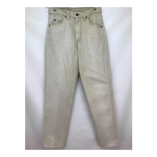 Mens Vintage 30x32 Levis 550 Relaxed Fit Made In U.S.A Beige Cotton Jeans  image {1}