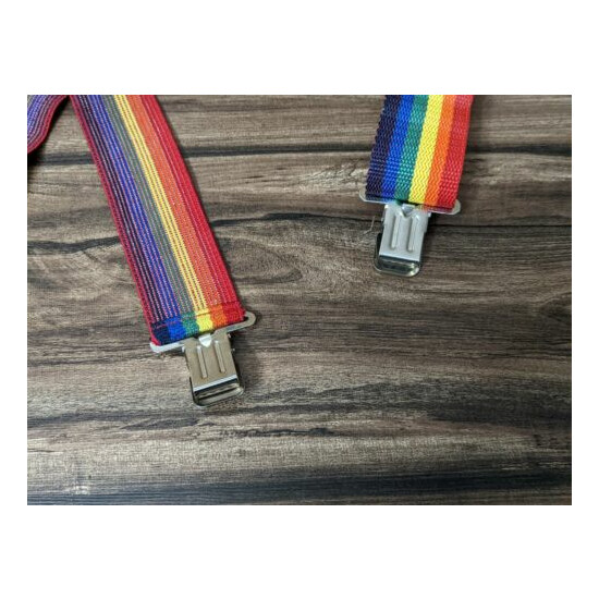 VTG McGuire Nicholas Rainbow Pride 2 Inch Wide Suspenders No. 113 Unisex LGBTQ  image {6}