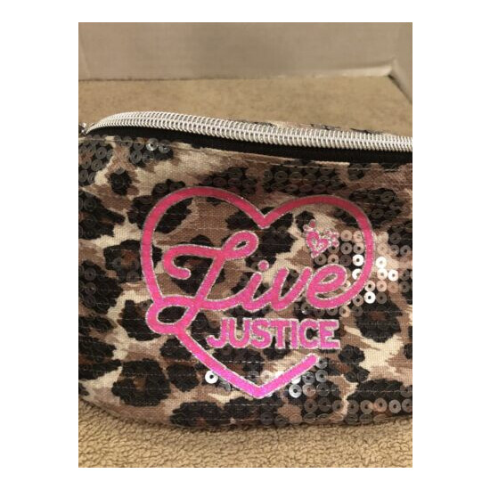 Live Justice Girls Sequin Cheetah Belt Bag Fanny Pack NWOT image {2}