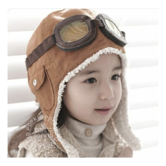 New Warm Baby Kid Toddler Boys Girls Winter Earflap Pilot Cap Aviator Hat Beanie image {3}