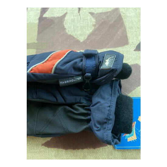 Children's Place Winter Gloves Size 7-8 Blue-Orange Thermolite Fan-Tex NWT image {3}