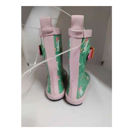 Girls Unicorn Waterproof Rain Boots New No Tags Size M 7/8 image {3}
