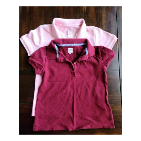 EUC Lot of 2 Kids Polo / Golf Uniform Short-Sleeve Shirts Size Small 6-7 image {1}
