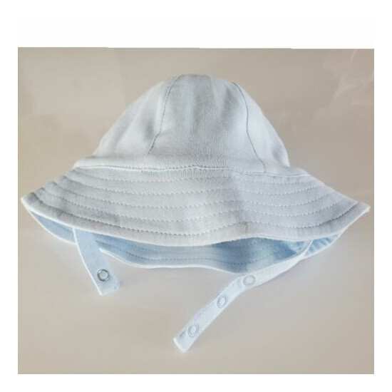 Infant Baby Cotton Sun Hat Blue image {1}