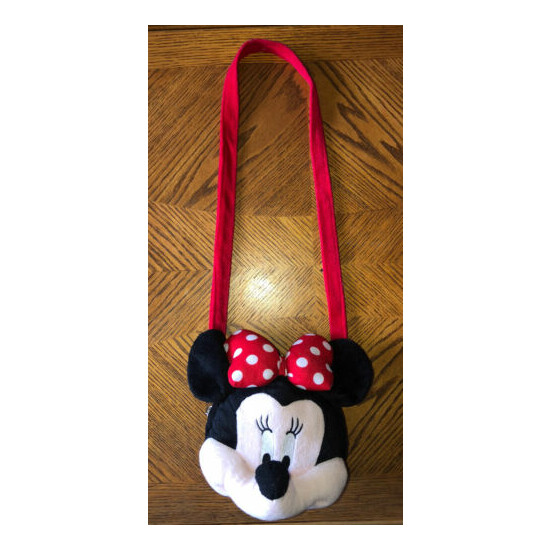 Minnie Mouse Head Plush Purse Girls Handbag Disney Authentic Shoulder Bag image {1}